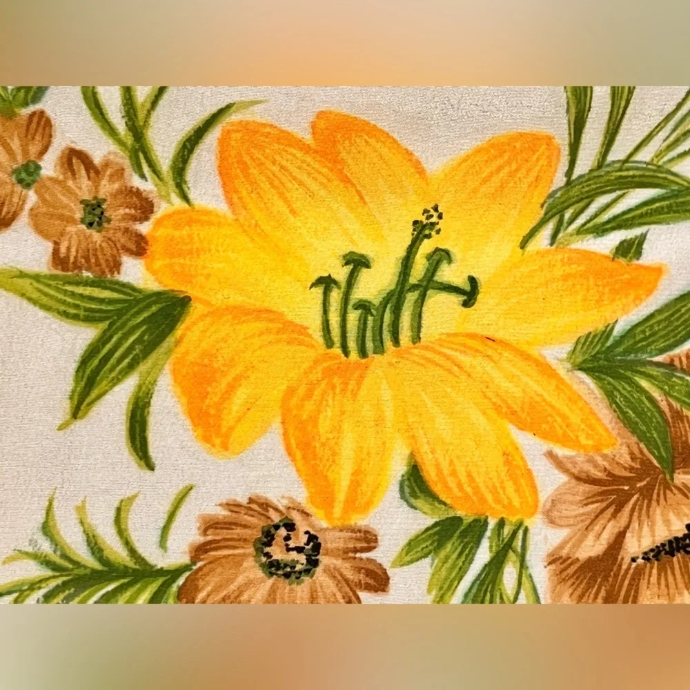 VTG Suzhou Silk Hand Painted Floral Fringe Scarf NIB Wearable Art Boho Cream